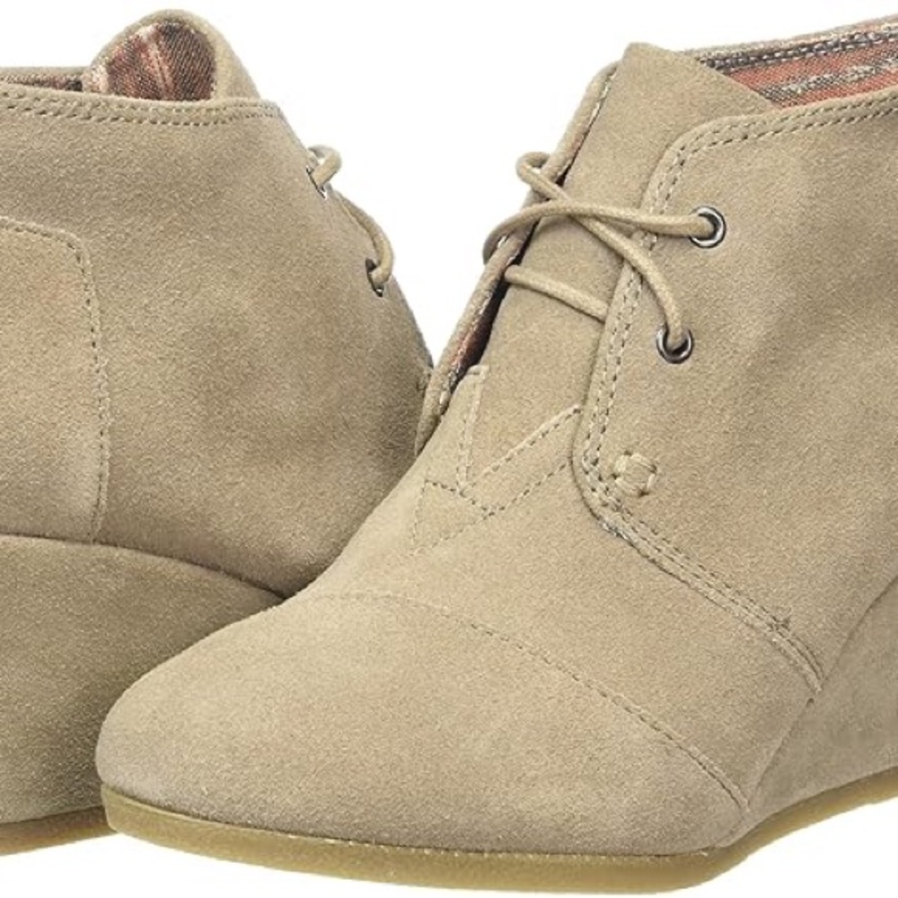 Toms Suede Desert Wedge Bootie, Size 7